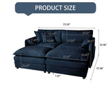 Modern Comfy Deep Seat Modular Sectional Sofa Cloud Couch With Ottoman - Furniture Home Direct