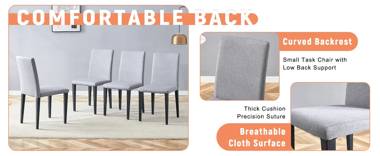 Dining Set Modern With Marble Top Table For Six Gray - Furniture Home Direct