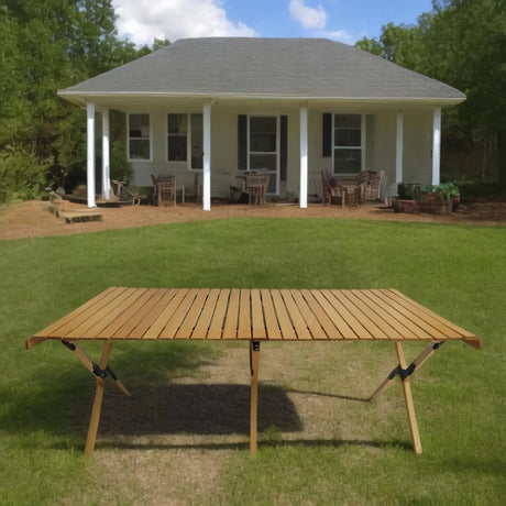 Multi-Function Wooden Foldable Portable Patio Dining Table, Indoor And Outdoor Universal - Natural - Furniture Home Direct