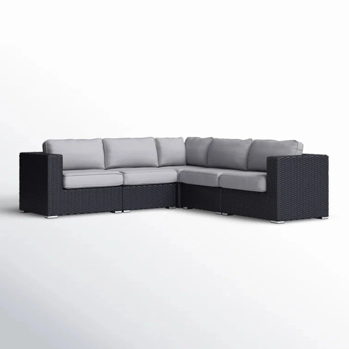 Luxurious Wicker Patio Sectional With Weather Resistant Sunbrella Cushions - Furniture Home Direct