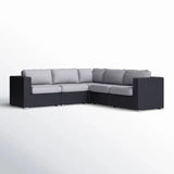 Luxurious Wicker Patio Sectional With Weather Resistant Sunbrella Cushions - Furniture Home Direct