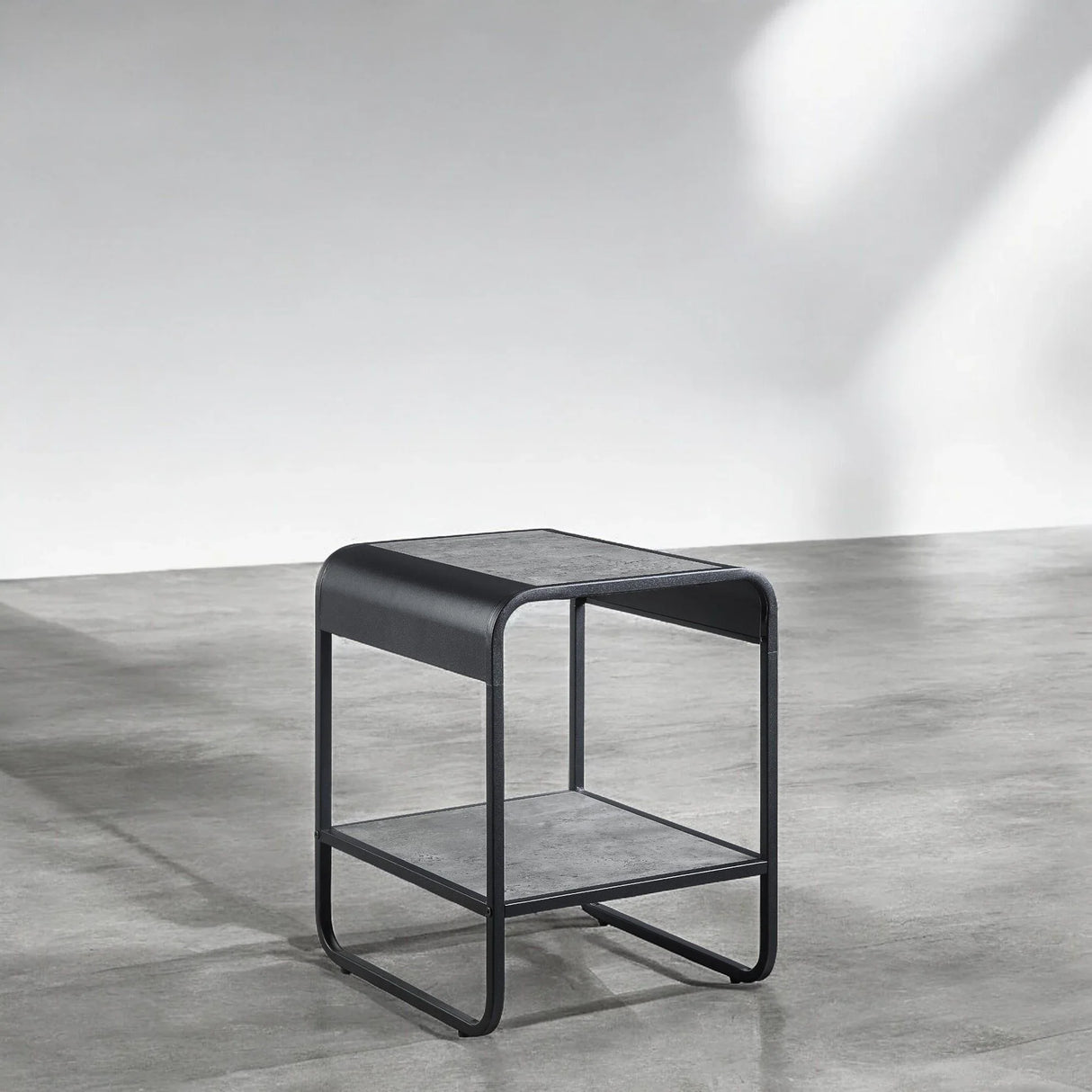 Raziela - End Table - Concrete Gray / Black - Furniture Home Direct