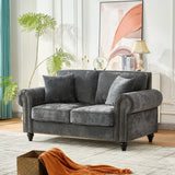 2 Seater Sofa With Rolled Arms, Tufted Upholstered Couch - Furniture Home Direct