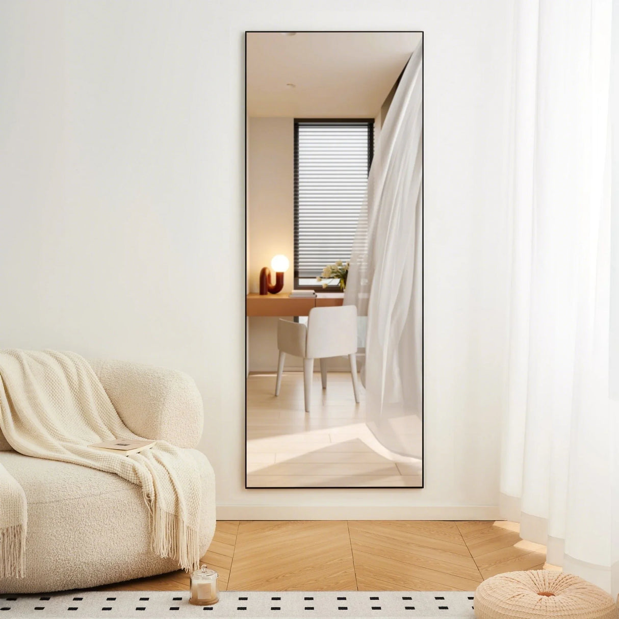 Modern Full Length Mirror With High Definition Shatter Proof Glass And Aluminum Alloy Frame - Furniture Home Direct