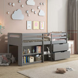 Fabiana - Twin Loft Bed With Storage - Gray - Furniture Home Direct