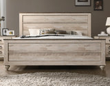 Bedroom Set 5 Piece Queen Bed Distressed Finish White Wash - Furniture Home Direct