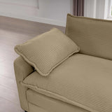 Modern Corduroy Sofa and Loveseat - Tan - Furniture Home Direct