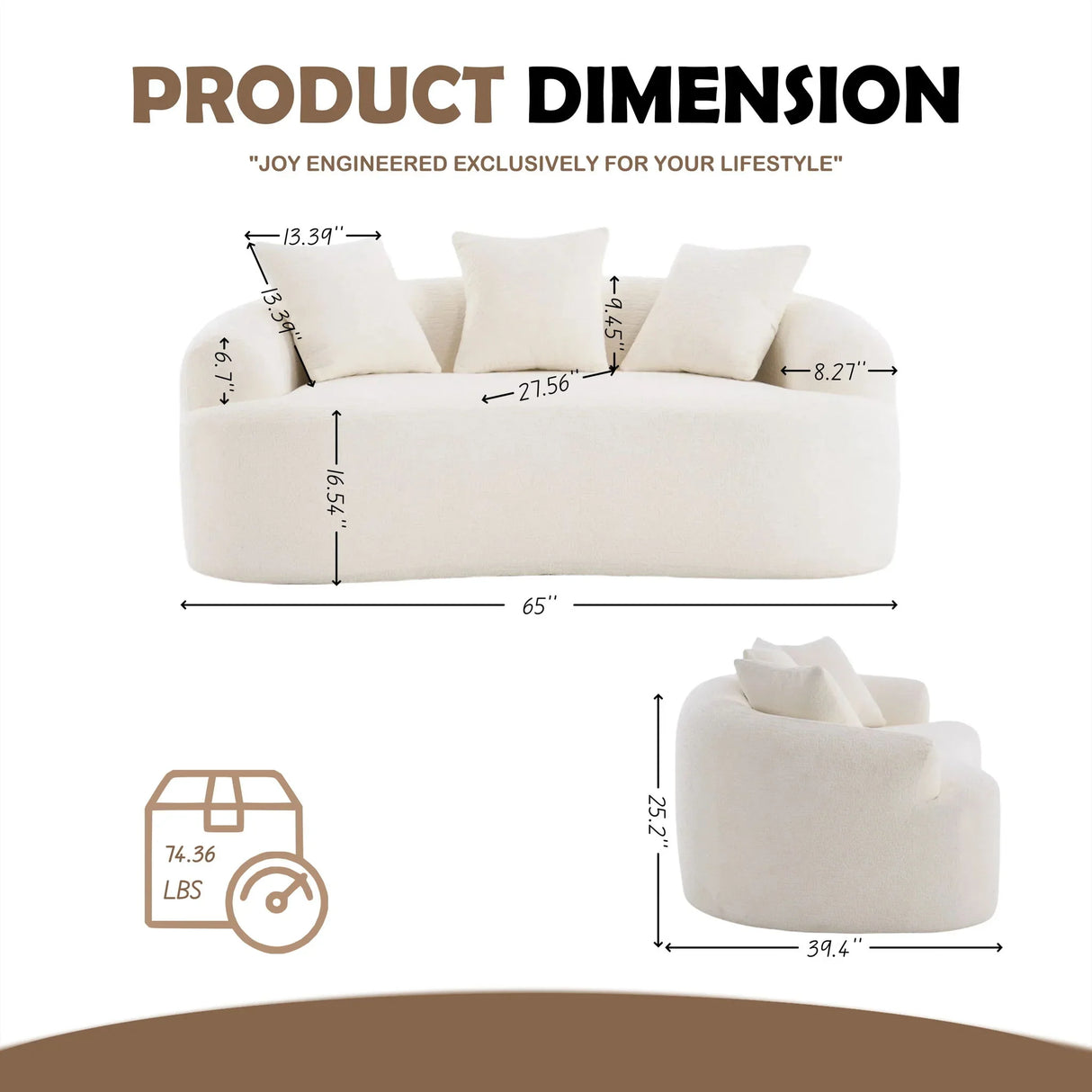 Loveseat Sofa, Compact Design For Small Spaces - Furniture Home Direct