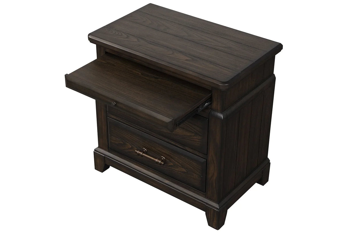 2 Drawer Nightstand Elegant Design - Mahogany - Furniture Home Direct