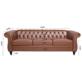 Rolled Arm Chesterfield 3 Seater Sofa - Furniture Home Direct