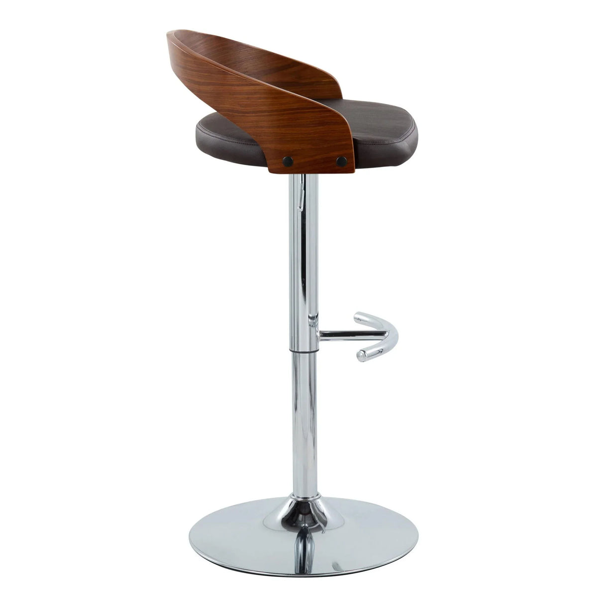 Grotto - Contemporary Adjustable Barstool & Swivel With Rounded T Footrest (Set of 2) - Furniture Home Direct