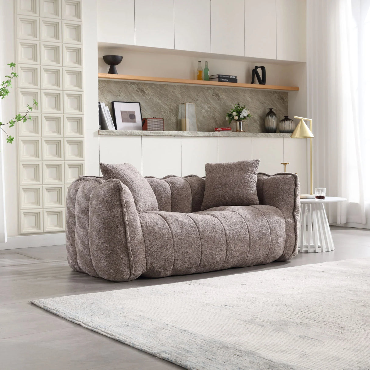 Cozy Beanbag Chair With High Resilience Foam Core For 2 - Furniture Home Direct