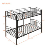 Twin Over Twin Bunk Bed, Divided Into Two Beds - Black - Furniture Home Direct