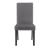 Dining Set Round Marble Table With Velvet Chairs Gray - Furniture Home Direct