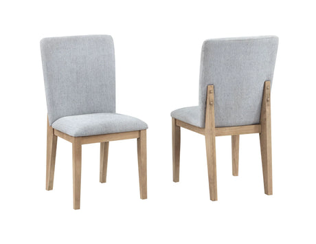 Caspian - Linen And Oak Finish Dining Chair (Set of 2) - Gray - Furniture Home Direct