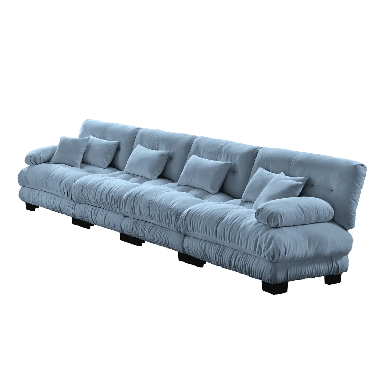 4-Seater Modular Chenille Sofa - Blue - Furniture Home Direct