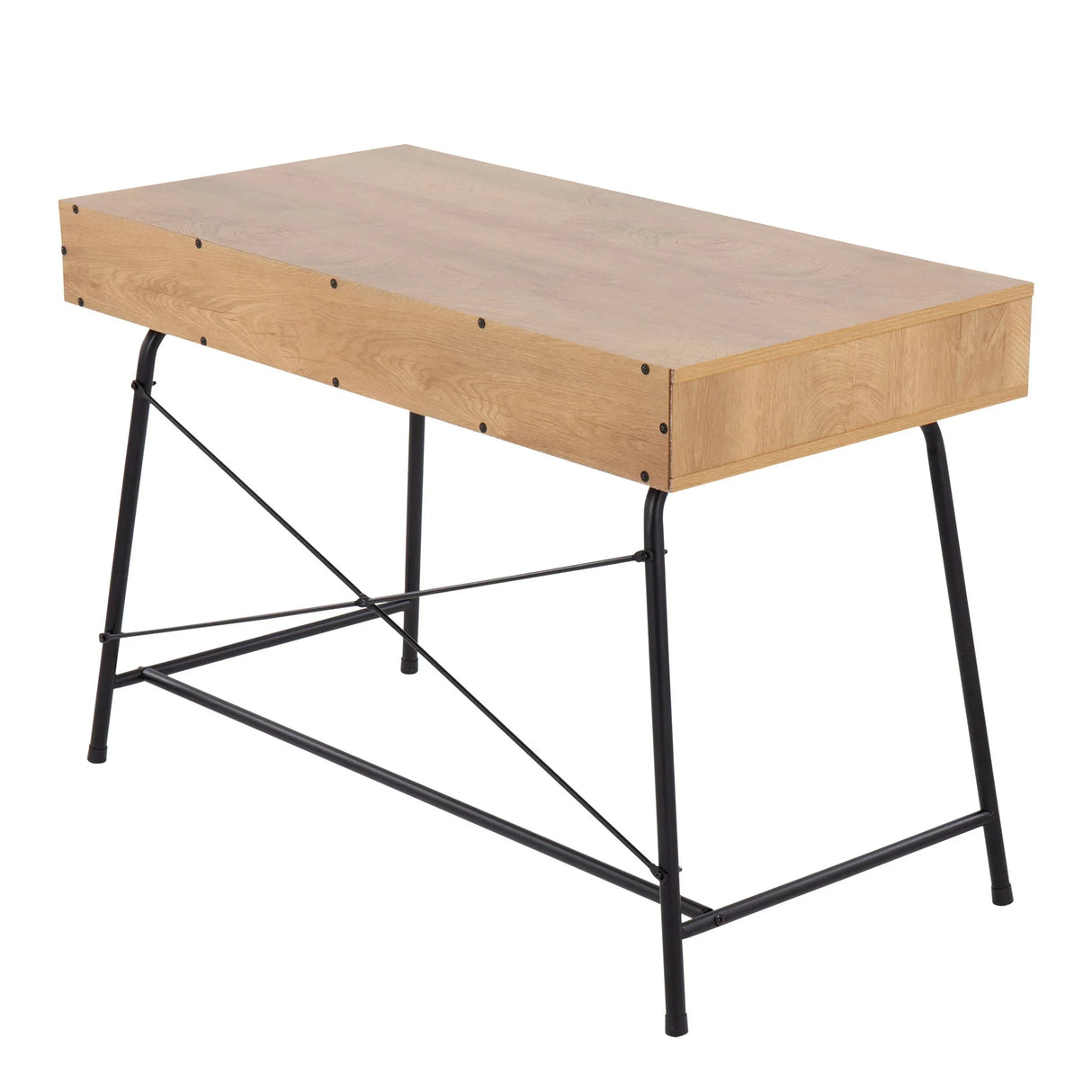Casper - Industrial Desk - Black / Brown - Furniture Home Direct