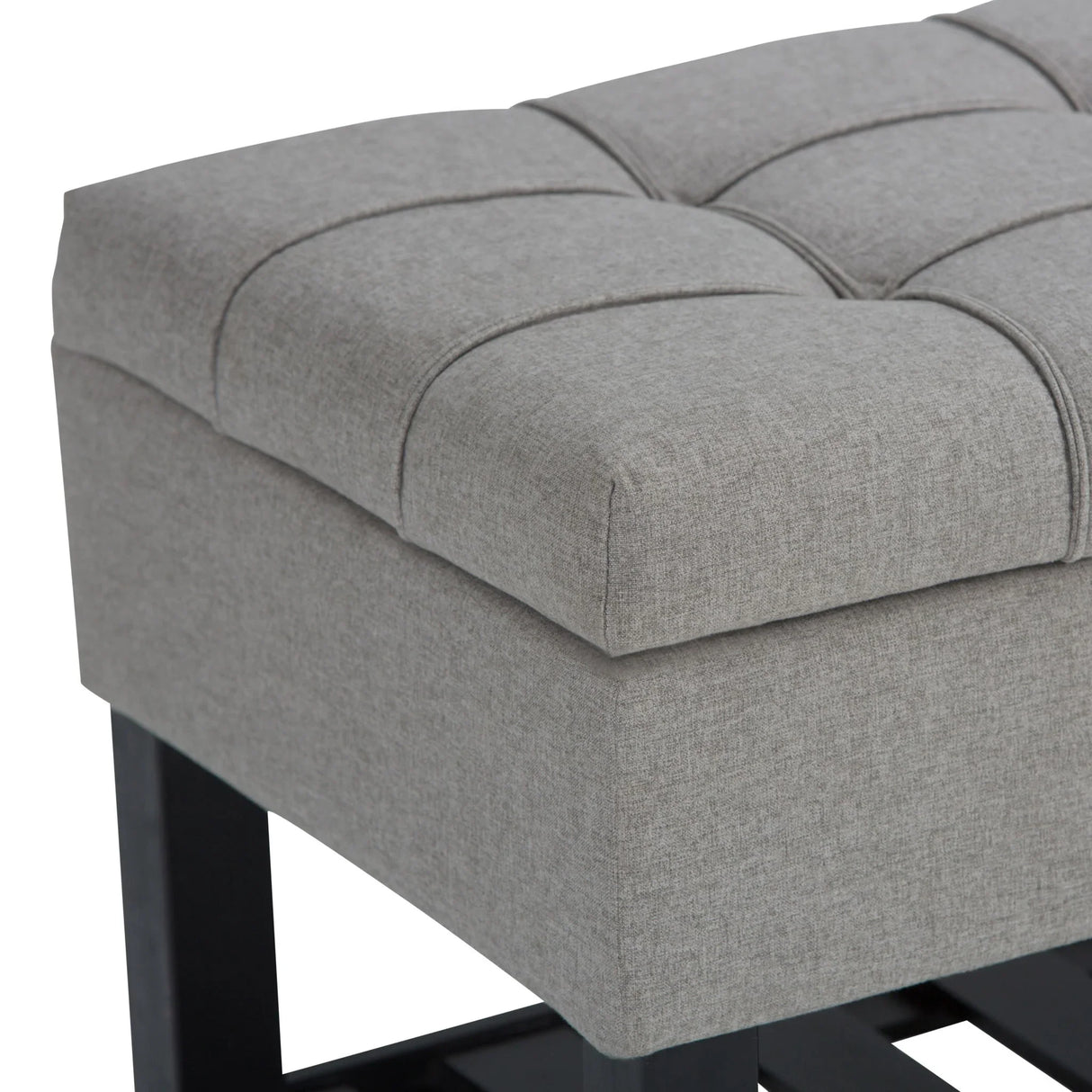 Saxon - Upholstered Transitional Storage Ottoman Bench - Furniture Home Direct