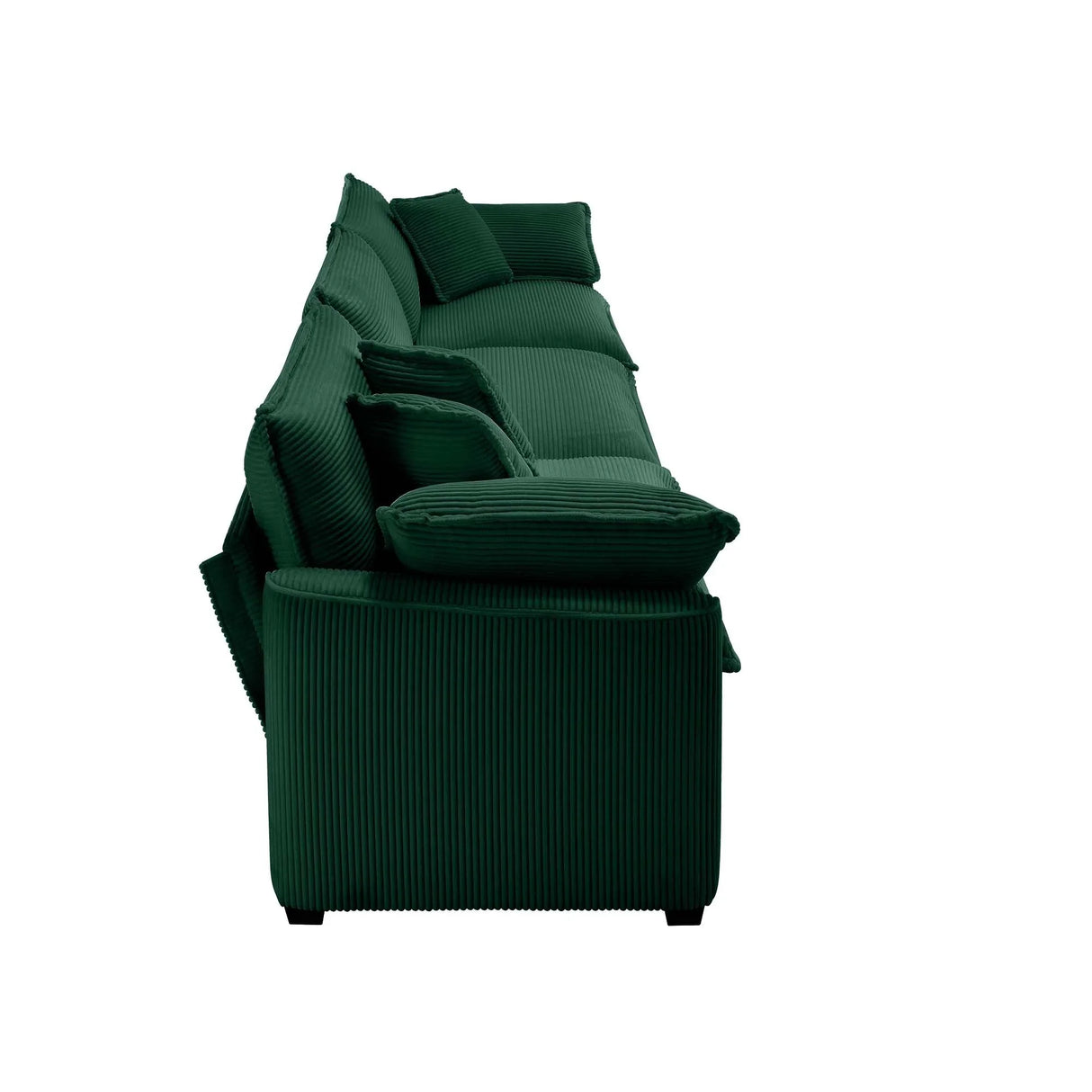 Sofa and Loveseat Set - Green Corduroy Fabric - Furniture Home Direct