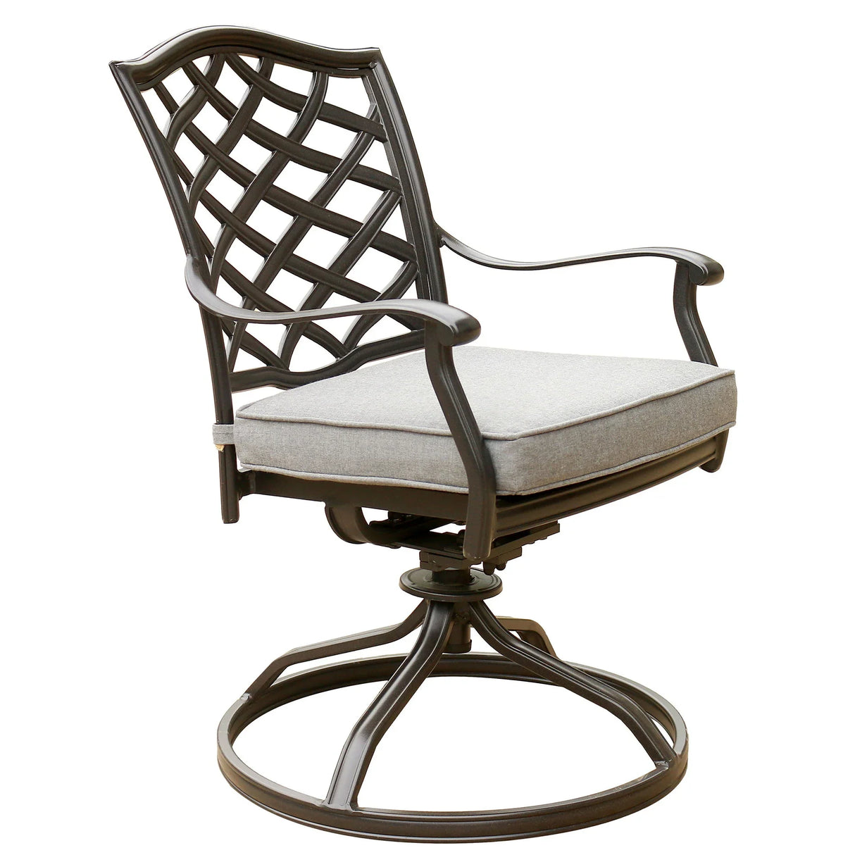 Outdoor Patio Aluminum Swivel Rocker Dining Chair With Cushion (Set of 2) - Furniture Home Direct