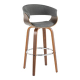 Vintage Mod - Mid Century Modern Fixed Height Barstool With Swivel With Round Footrest (Set of 2) - Furniture Home Direct