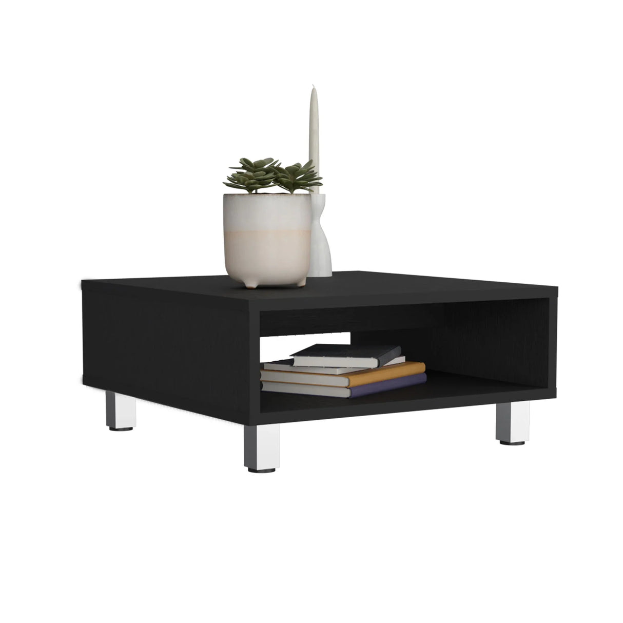 Coffee Table 1 Shelf, 4 Legs - Black - Furniture Home Direct