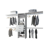Modular Closet System With Hanging Rods And Shelves White - Furniture Home Direct