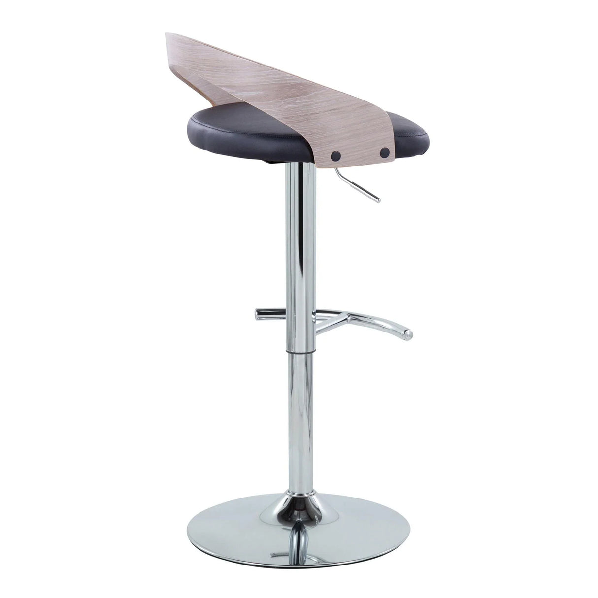 Grotto - Contemporary, Adjustable Barstool With Swivel With Rounded T Footrest (Set of 2) - Furniture Home Direct