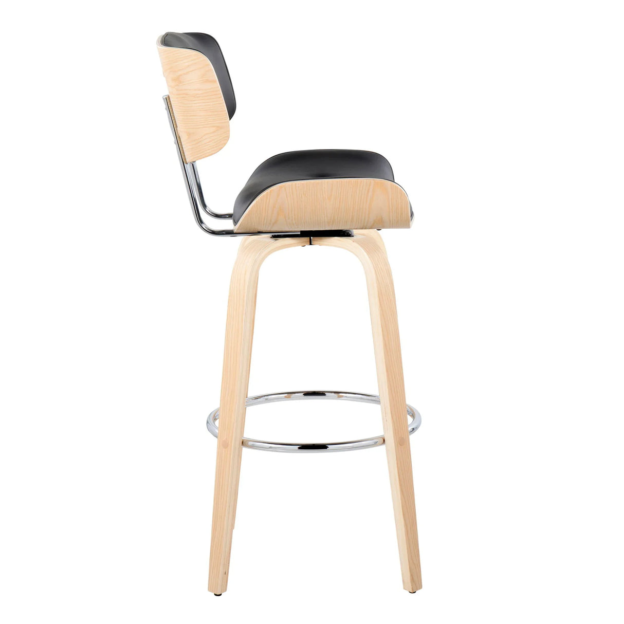 Lombardi - Mid Century Modern Fixed Height Barstool With Swivel With Round Footrest (Set of 2) - Furniture Home Direct