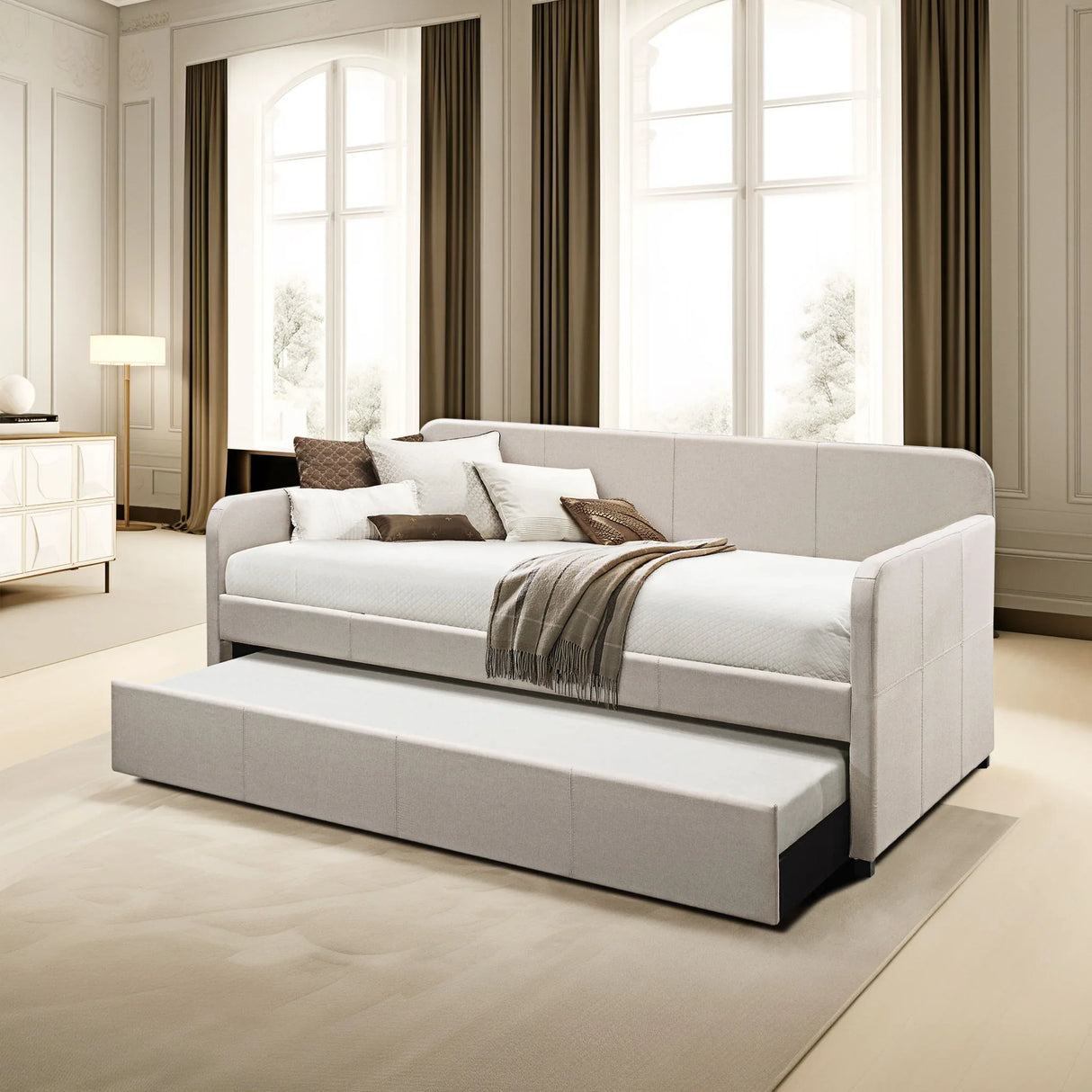 Jagger - Twin Daybed With Trundle - Fog - Furniture Home Direct