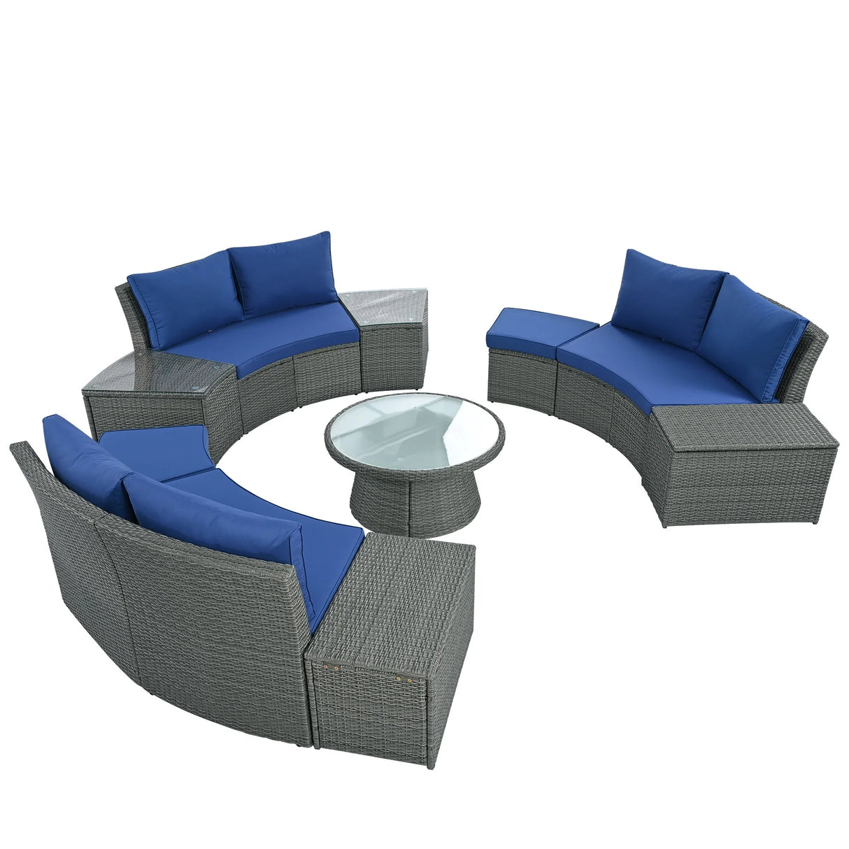 Semi-Circle Outdoor Sectional Set - Furniture Home Direct