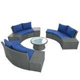 Semi-Circle Outdoor Sectional Set - Furniture Home Direct
