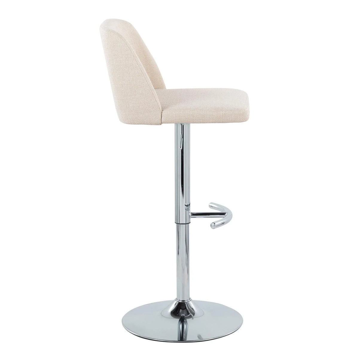 Toriano - Contemporary Adjustable Barstool With Swivel & Rounded T Footrest (Set of 2) - Furniture Home Direct