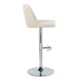 Toriano - Contemporary Adjustable Barstool With Swivel & Rounded T Footrest (Set of 2) - Furniture Home Direct