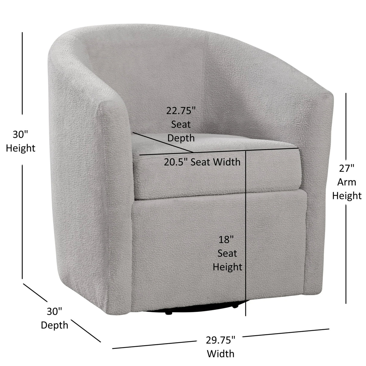 Oaklynn - Barrel Style Swivel Accent Chair - Furniture Home Direct