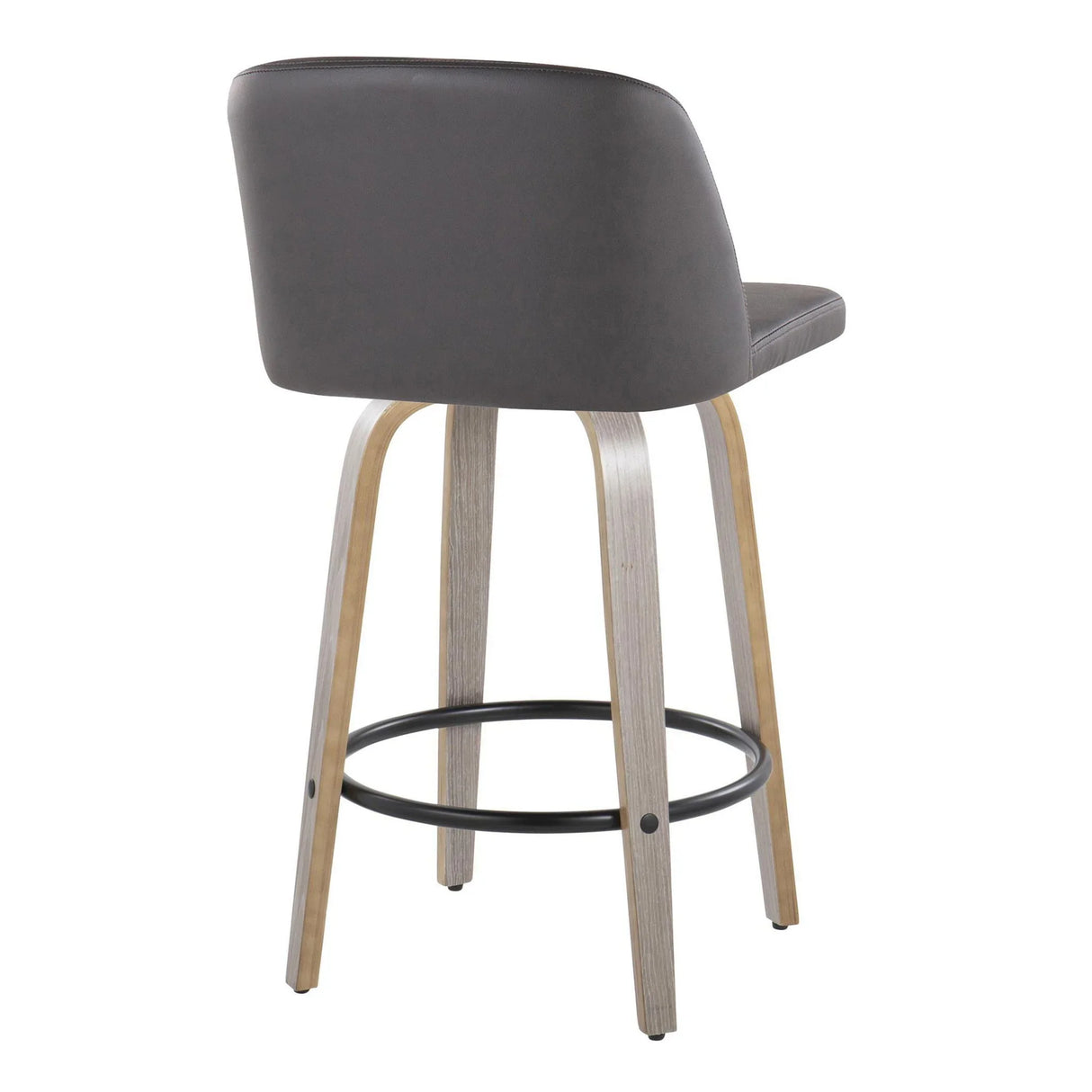 Toriano - Contemporary Fixed Height Counter Stool With Swivel & Round Footrest (Set of 2) - Furniture Home Direct