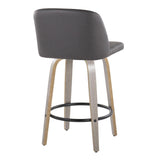 Toriano - Contemporary Fixed Height Counter Stool With Swivel & Round Footrest (Set of 2) - Furniture Home Direct