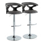 Gardenia - Contemporary Adjustable Barstool & Swivel, Rounded T Footrest (Set of 2) - Furniture Home Direct