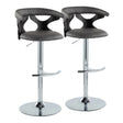 Gardenia - Contemporary Adjustable Barstool & Swivel, Rounded T Footrest (Set of 2) - Furniture Home Direct