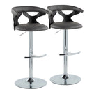Gardenia - Contemporary Adjustable Barstool & Swivel, Rounded T Footrest (Set of 2) - Furniture Home Direct