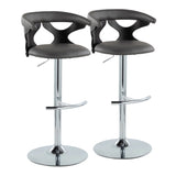 Gardenia - Contemporary Adjustable Barstool & Swivel, Rounded T Footrest (Set of 2) - Furniture Home Direct