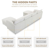Sectional Sofa Chenille L Shaped Living Room Comfort Cream - Furniture Home Direct