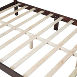 Platform Bed Queen Size With Slat Support Dark Walnut - Furniture Home Direct