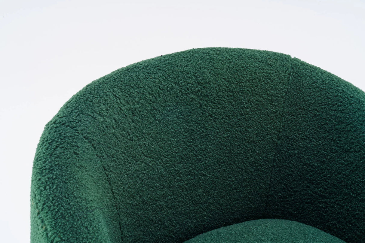 Teddy Fabric Swivel Accent Armchair Barrel Chair With Powder Coating Metal Ring - Furniture Home Direct