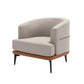 Modern Two-Tone Barrel Chair, Upholstered Round Armchair For Living Room Bedroom Reading Room - Furniture Home Direct