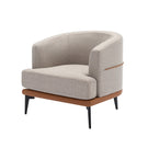 Modern Two-Tone Barrel Chair, Upholstered Round Armchair For Living Room Bedroom Reading Room - Furniture Home Direct