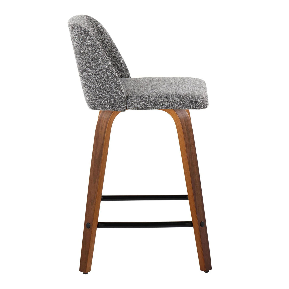 Toriano - Mid Century Modern Fixed Height Counter Stool With Swivel With Square Footrest (Set of 2) - Furniture Home Direct
