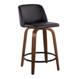Toriano - Mid Century Modern, Fixed Height Counter Stool & Swivel And Round Footrest (Set of 2) - Furniture Home Direct