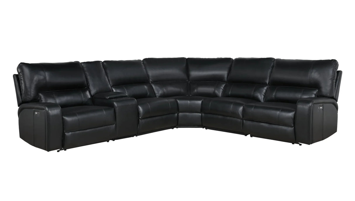 Saul - Power Recliner Sectional Sofa With USB Port Cupholder Console - Furniture Home Direct