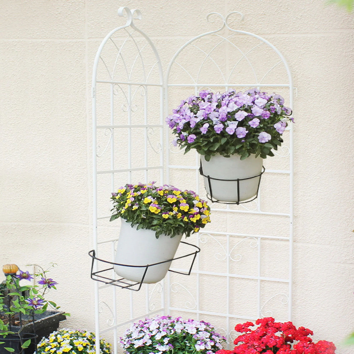 Metal Garden Rustproof Trellis For Climbing Plants Outdoor Flower Support - Furniture Home Direct
